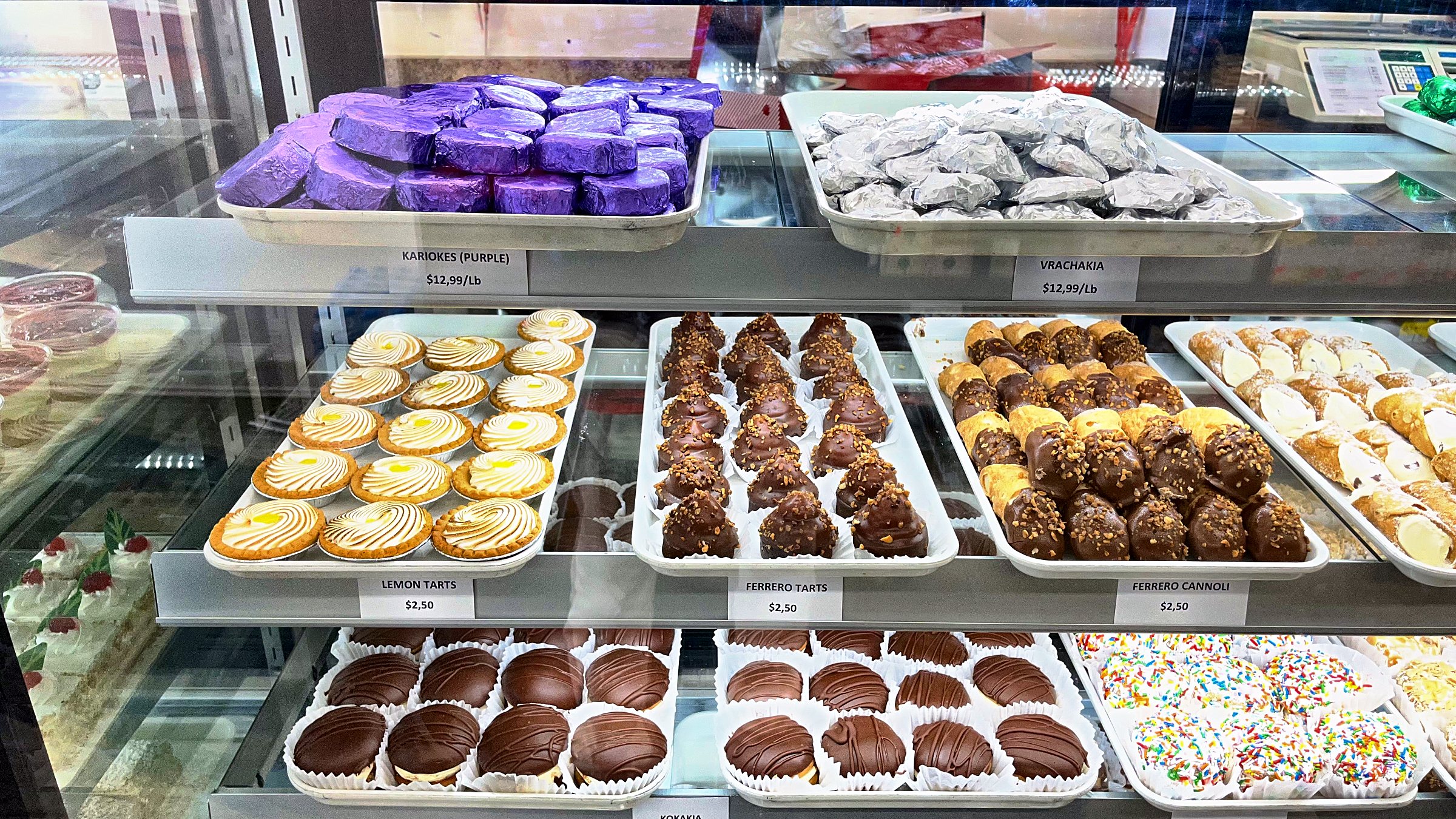 Dessert selection at Kostas Meat Market and Deli